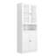 Armoire de cuisine en métal - 72 po de hauteur avec tablettes réglables (blanc), structure en acier inoxydable robuste, armoire autoportante pour cuisine / garde-manger / salle de bain