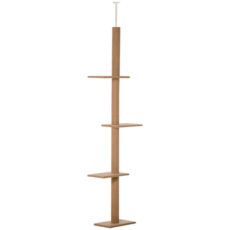 Arbre à chat 100 po du sol au plafond avec centre d'activité 3 perches