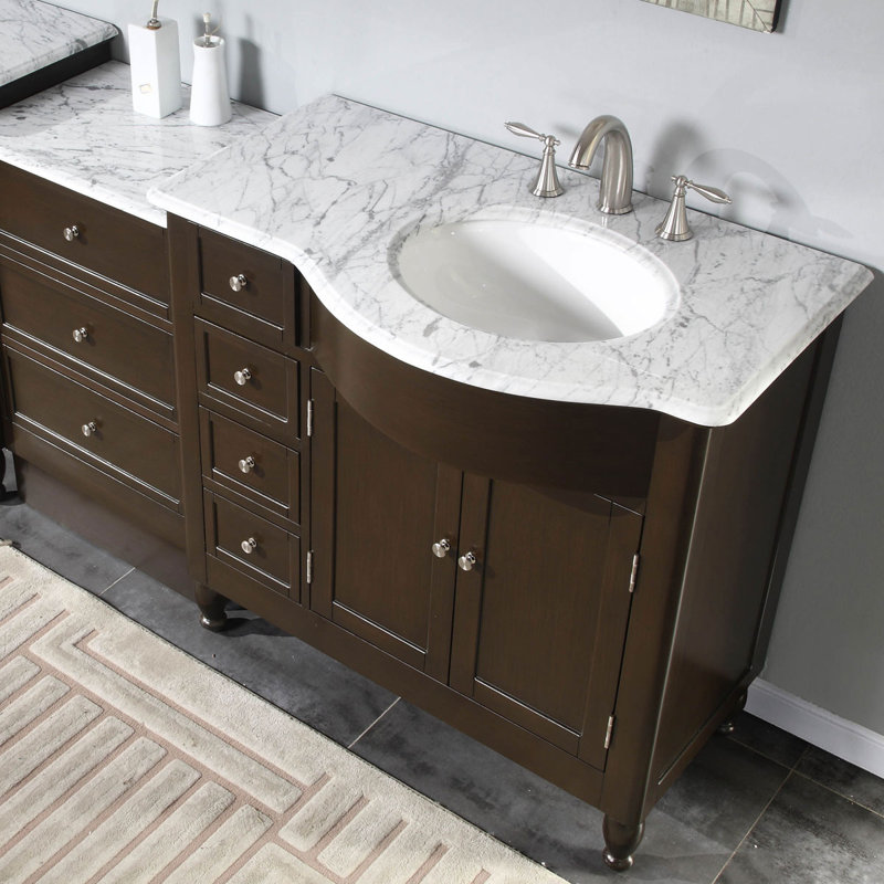 Comptoir de meuble-lavabo simple 56 po