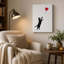 Cute Black Cat Framed Canvas Wall Art 30x40cm