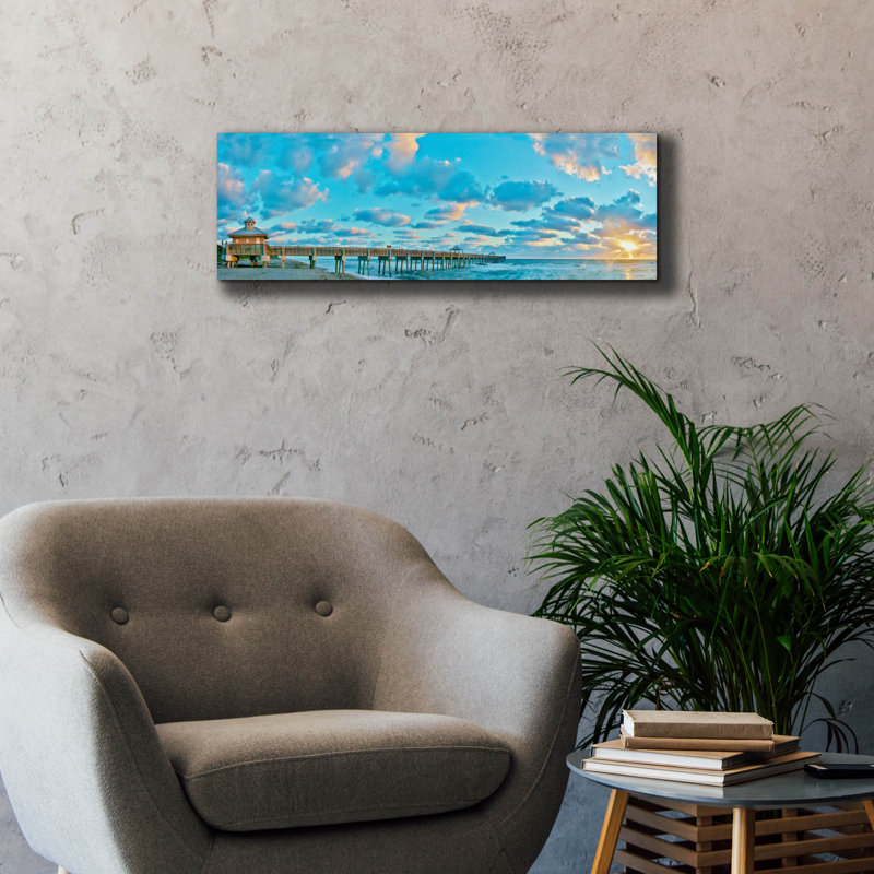 «Sunrise On Juno Beach» par Steve Vaughn, reproduction d'art sur toile, H 12 po x l 36 po