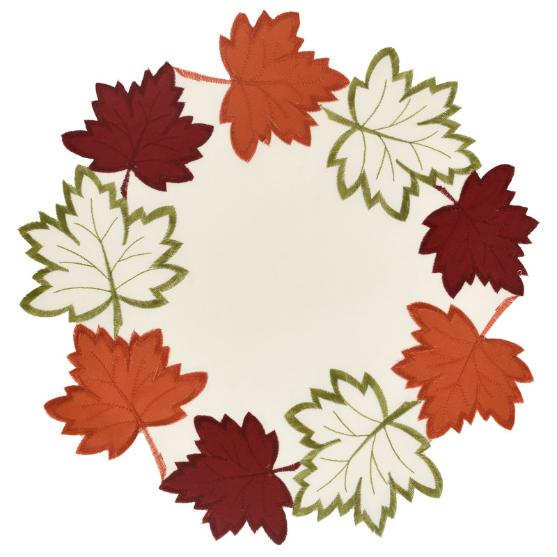 Ensemble de 4 napperons blancs Dec Decode avec broderie européenne pour table de salle à manger élégante et décoration de Noël