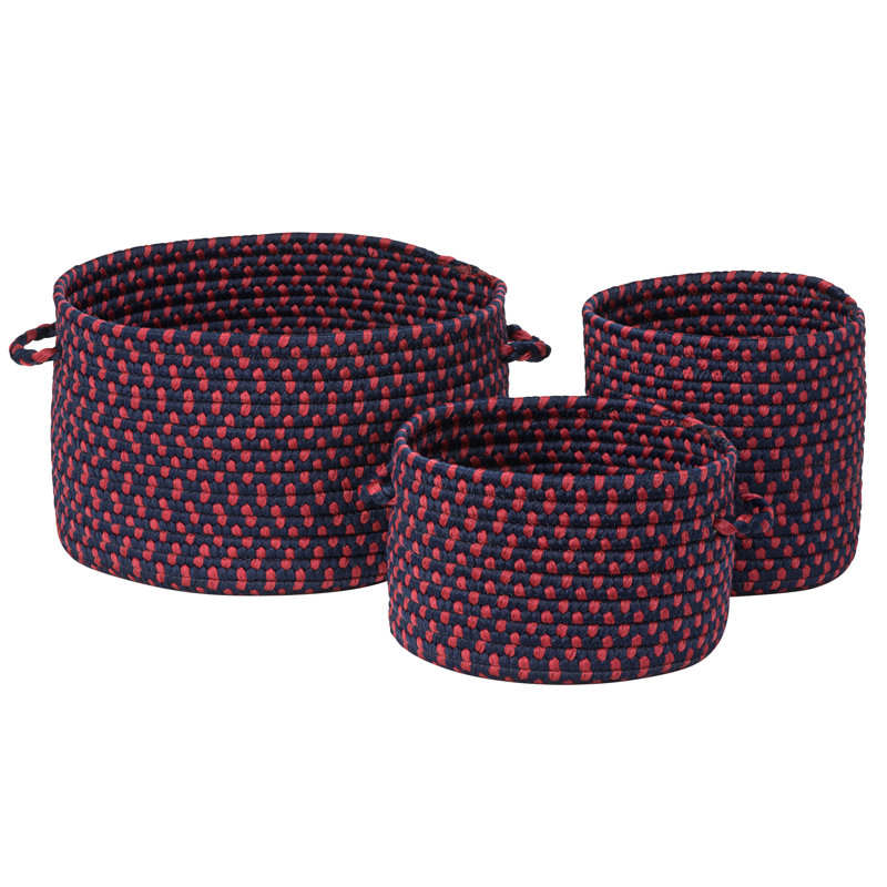 Ensemble de paniers en polypropylène 3 pièces, Rouge