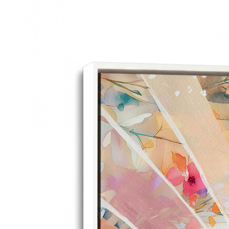 Doux soleil sur toile imprimé floral, H 24,75 po x l 36,75 po, Blanc opaque, 1