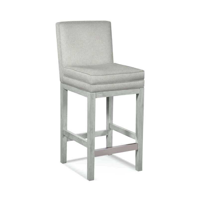 Upholstered Stool, Vanilla Crypton Performance; 0822-91, Nickel Finish