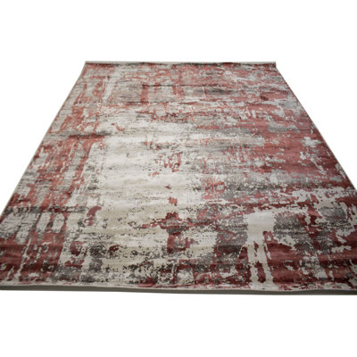 Tapis rouge moderne rouge 8X10