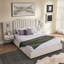 Queen Size Upholstered Bed Frame With Velvet Fabric, Vertical Stripe Design With Buttons Around  Platform Bed With Headboard, Solid Frame & Bedside Table - No Box Spring Needed-Gray-250742273-250742277