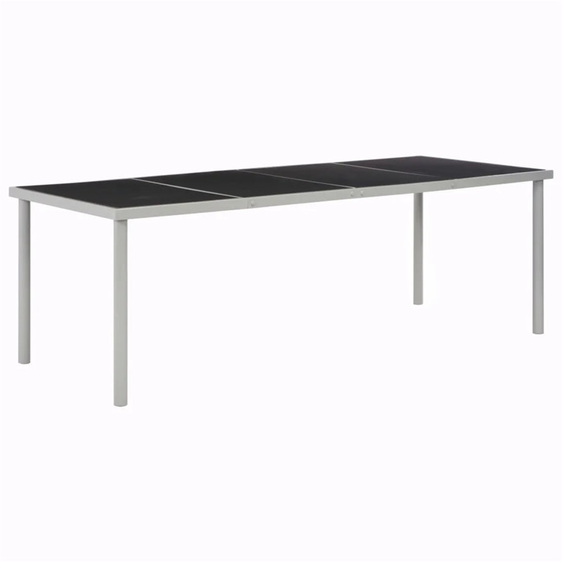 Etheldreda Rectangular Metal Outdoor Dining Table , 90cm cm W cm D, 74cm H x 190cm W x 90cm D, White