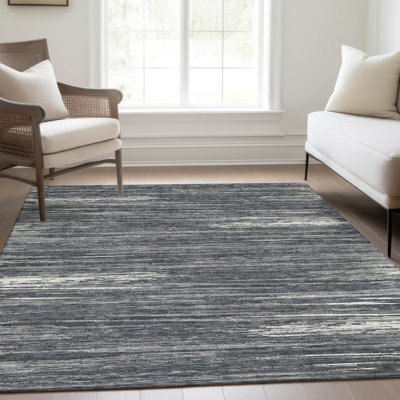 Tapis gris Prisco lavable à la machine de qualité supérieure