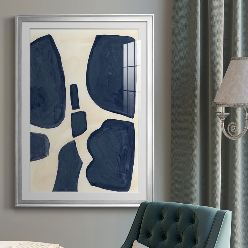 Bleu pièces II - reproduction de cadre photo, H 24,5 po x l 18,5 po x P 1 po, Argent