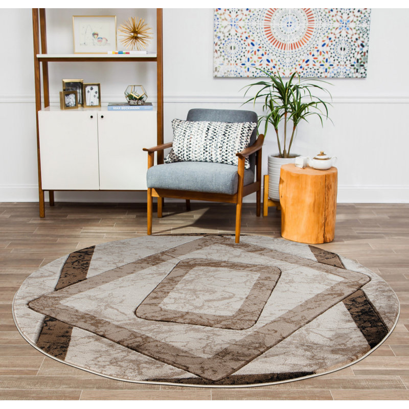 Arnsten Geometric Indoor Rug, Round 8'1"