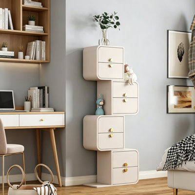 Commode de coin moderne à 23 tiroirs de 23,62 po avec poignées dorées en forme de cœur