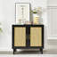 Armoire de salon tendance avec porte naturelle et tablette pratique