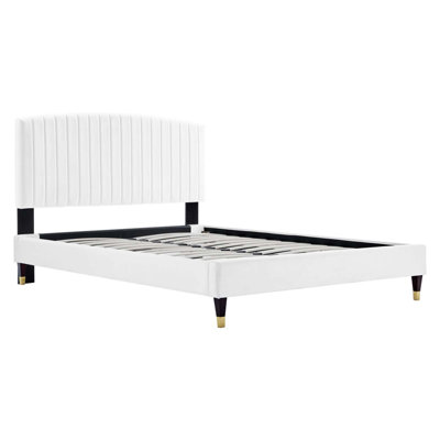 Grand lit plateforme en velours Alessi Performance par Modway