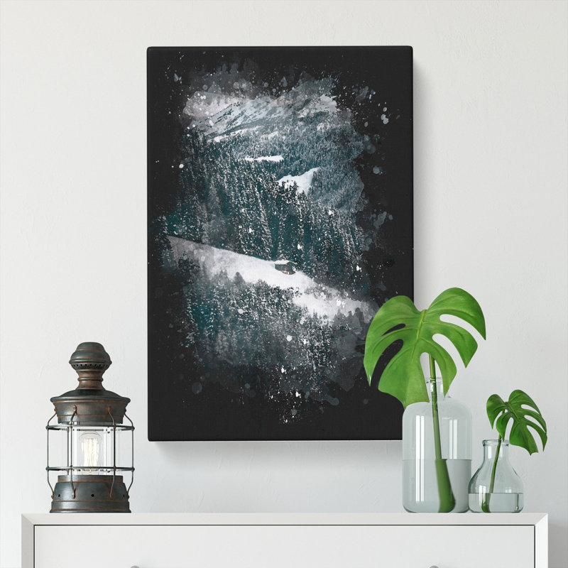Winter Forest Vol.10 Paint Splash - Wrapped Canvas, 50cm H x 35cm W x 3cm D