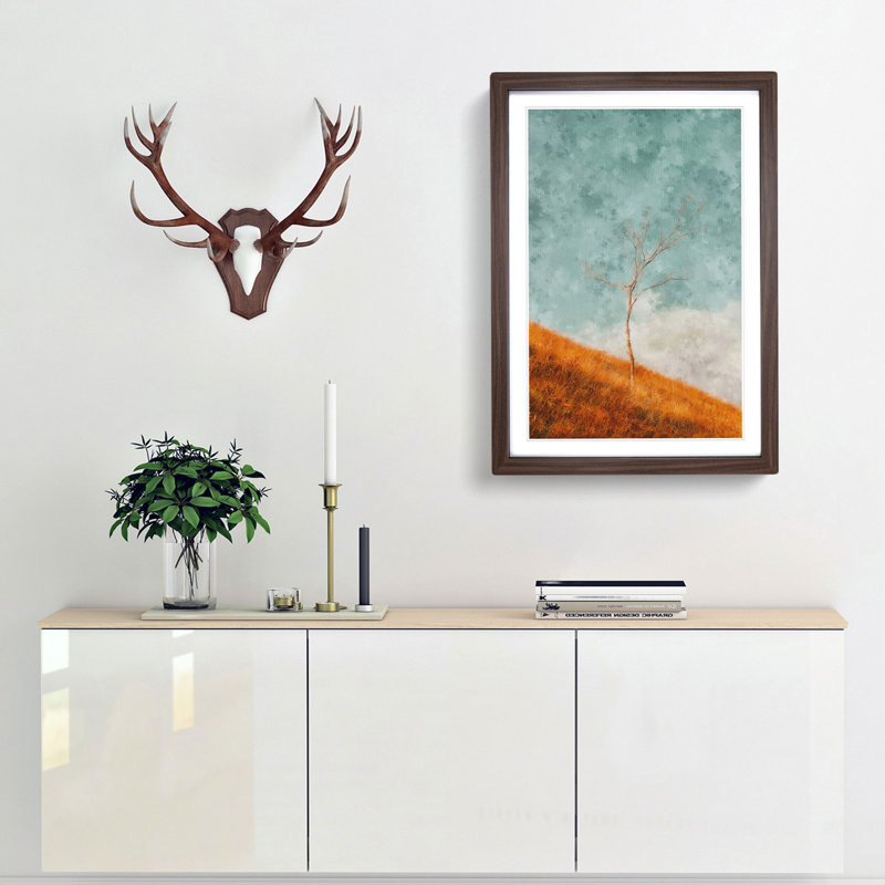 Lonely Tree - Framed Print, Walnut Framed, 87cm H x 62cm W x 2cm D