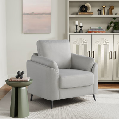 Ellason 34.6" Wide Upholstered Pillow Curved Arm Club Chair