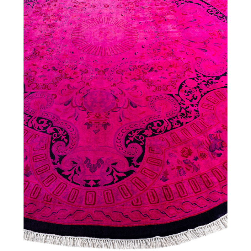 Overdyed One-of-a-Kind 8' 1" X 8' 1" Hand Knotted Area Rug