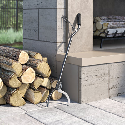 Black Steel Spring-Loaded Log Grabber Tongs