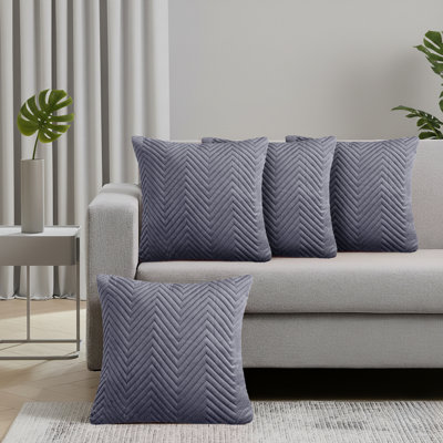 Embossed Velvet Cushion Cover (4 Piece Set)