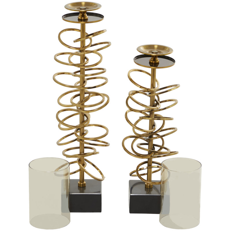 Porte-bougie moderne en acier inoxydable