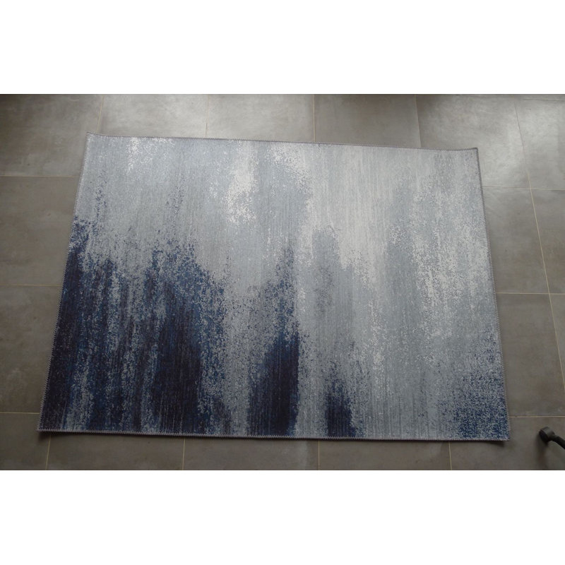 Tapis bleu marine / gris Oropeza