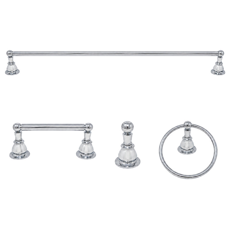 Rio Grande 4-Piece Bathroom Accessory Hardware Set P4BRIO18, Chrome