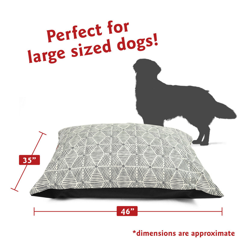 Coussin Charlie, gris, Grand (l 46 po x P 35 po x H 4 po)