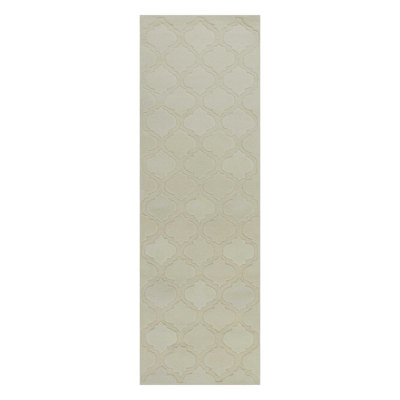 Tapis décoratif gris touffeté à la main