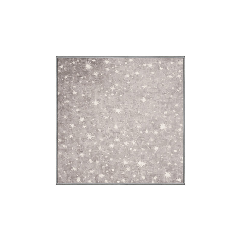 Tapis gris soyeux et moelleux, Carré 8 pi