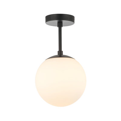 Bruning Traditional Glass Globe IP44 Bathroom Ceiling Light Fixture