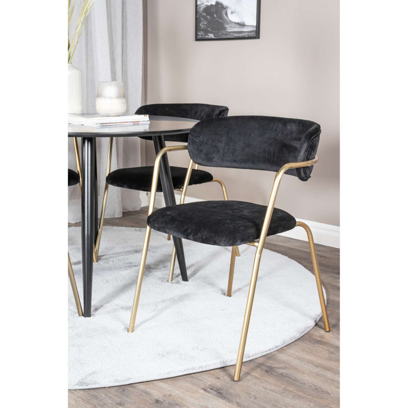 Marguerite 4 - Person Dining Set, Black/Gold