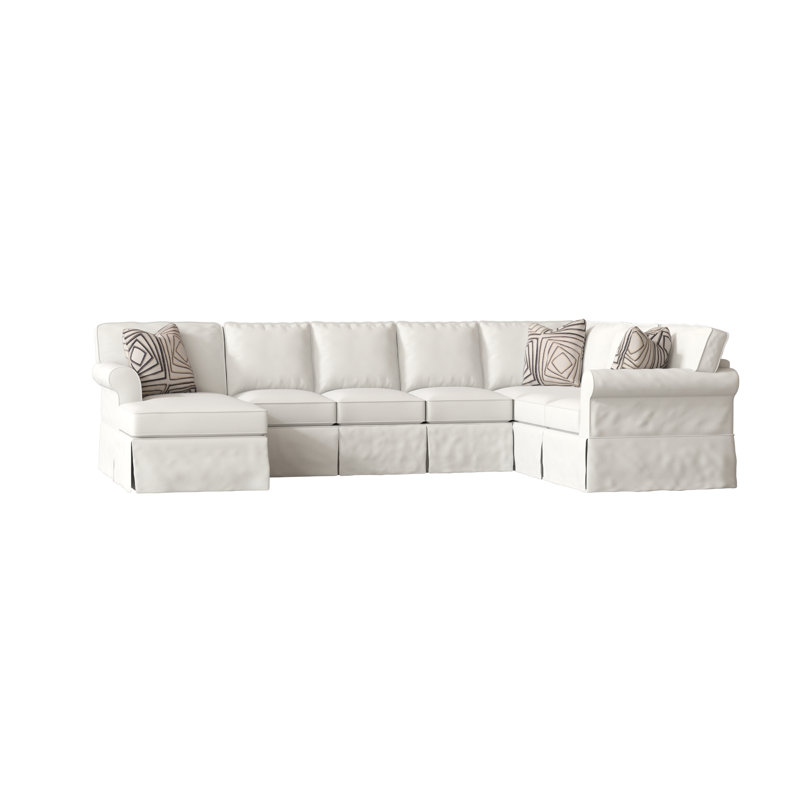 Thames Upholstered U-Shaped Sectional, Akiko Graphite Performance, Bevin Marble, Left Hand Facing