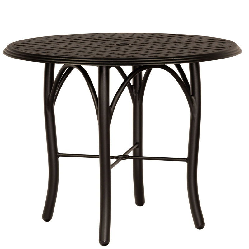 Table ronde ronde avec parasol Bistro, Brun châtaigne