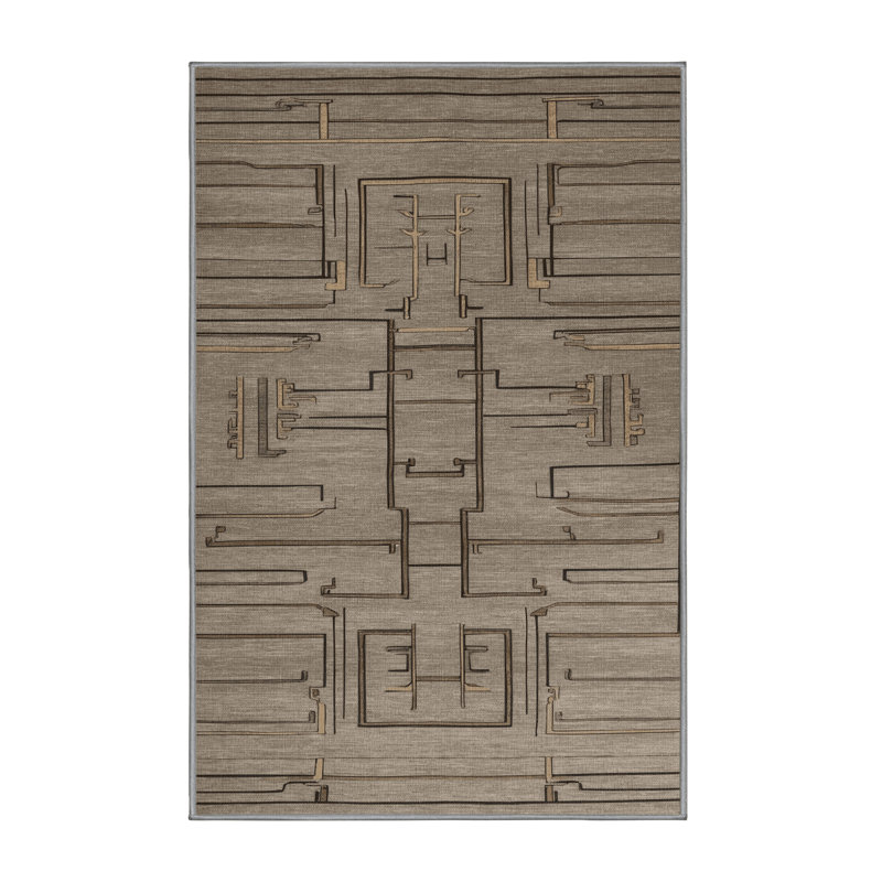 Tapis gris art déco lavable à la machine, Tapis de couloir 2 pi x 5 pi
