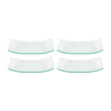 Glass Dinnerware 7.75" x 5" x h:0.75" Rectangular Clear Glass Platter (Set of 4)
