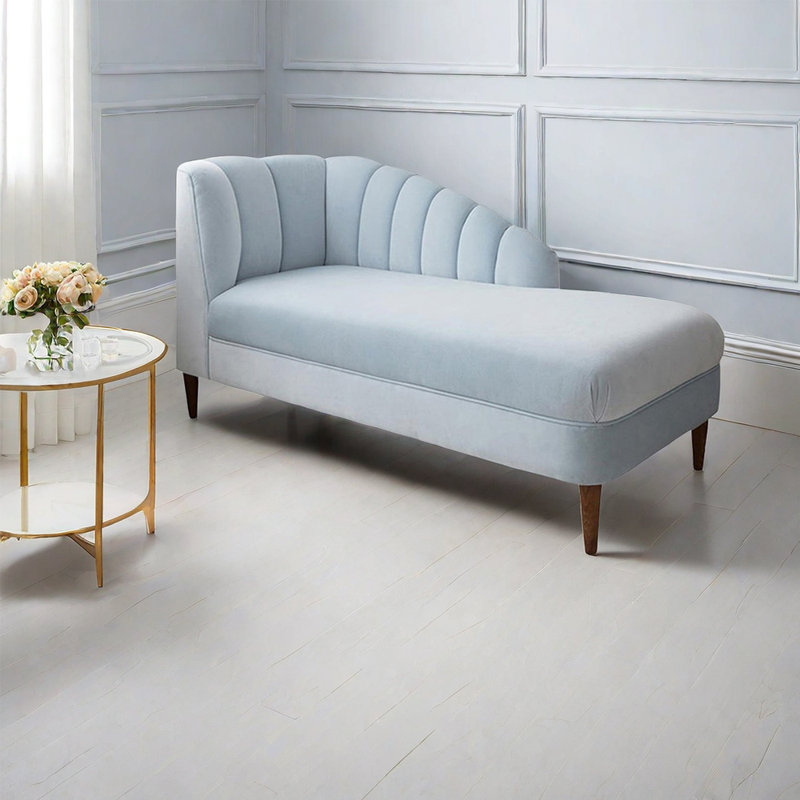 Chaise longue rembourrée en tissu éponge simple, Accoudoir à gauche (vu de face)