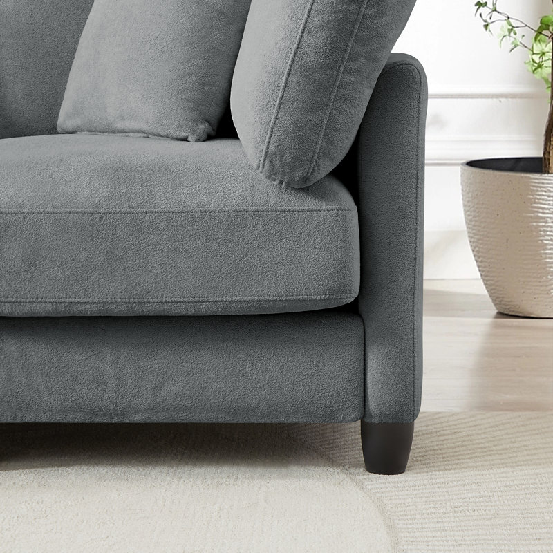 Canapé modulaire rembourré 7 pièces Warenne, Tissu gris