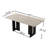 63-inch Modern Travertine-style Sintered Stone Dining Table, Glossy Stone Top With Walnut Wood-grain Base, Rectangular Dining Table For 4–6 People-2106549725-2106385568