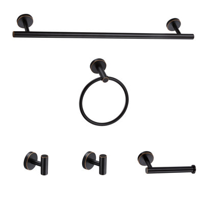 Ensemble de quincaillerie de salle de bain 5 pièces 24 po avec quincaillerie de fixation