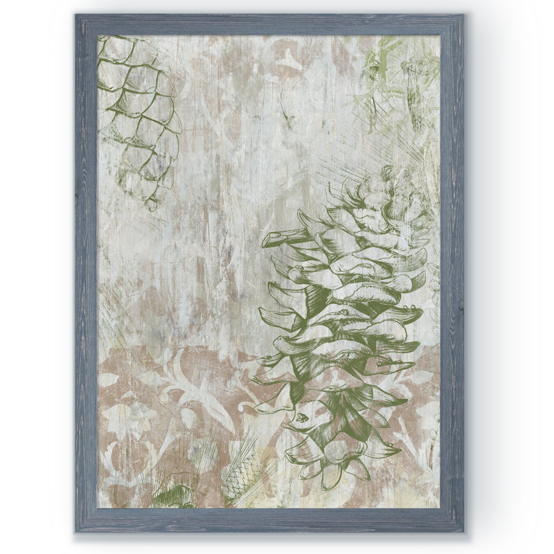 « pinecone fresco ii » par paul cezanne-cadre photo, reproduction d’art, H 24 po x l 18 po x P 1,25 po, Cadre de toile gris