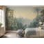 Papier peint mural rétro avec paysage romantique jardin pastel-129446212-129446207