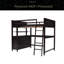 Lit mezzanine double avec tiroirs et bureau, lit mezzanine en bois avec tablettes-1876857842