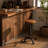 Vintage Swivel Bar Stool 22.04-25.98Inch Height Adjustable Industrial Counter Stools For Kitchen Island Farmhouse Shop Chair With Footrest