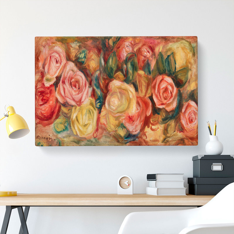 Roses by Pierre-Auguste Renoir - Wrapped Canvas Painting, 60cm H x 91cm W x 3cm D