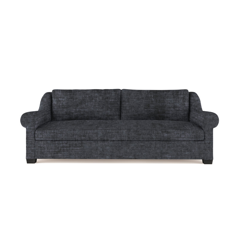 Sofa, Linen Blue Print, 32" H x 72" W x 41" D