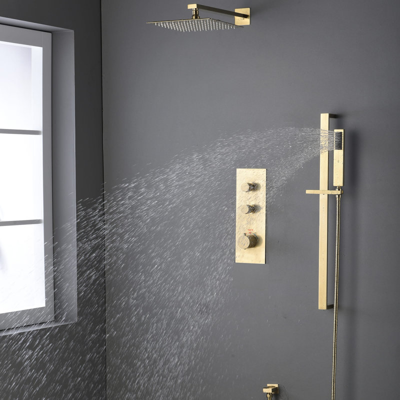 All-In-One Kit with Rough in-Valve, Brushed Gold