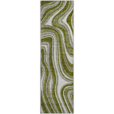 Premium Machine Washable Prisco Olive Rug