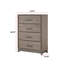 Commode de rangement contemporaine à 4 tiroirs 1pc avec poignée en métal et finition chêne gris
