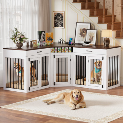 Meuble de coin 3 en 1 très grand pour 3 chiens